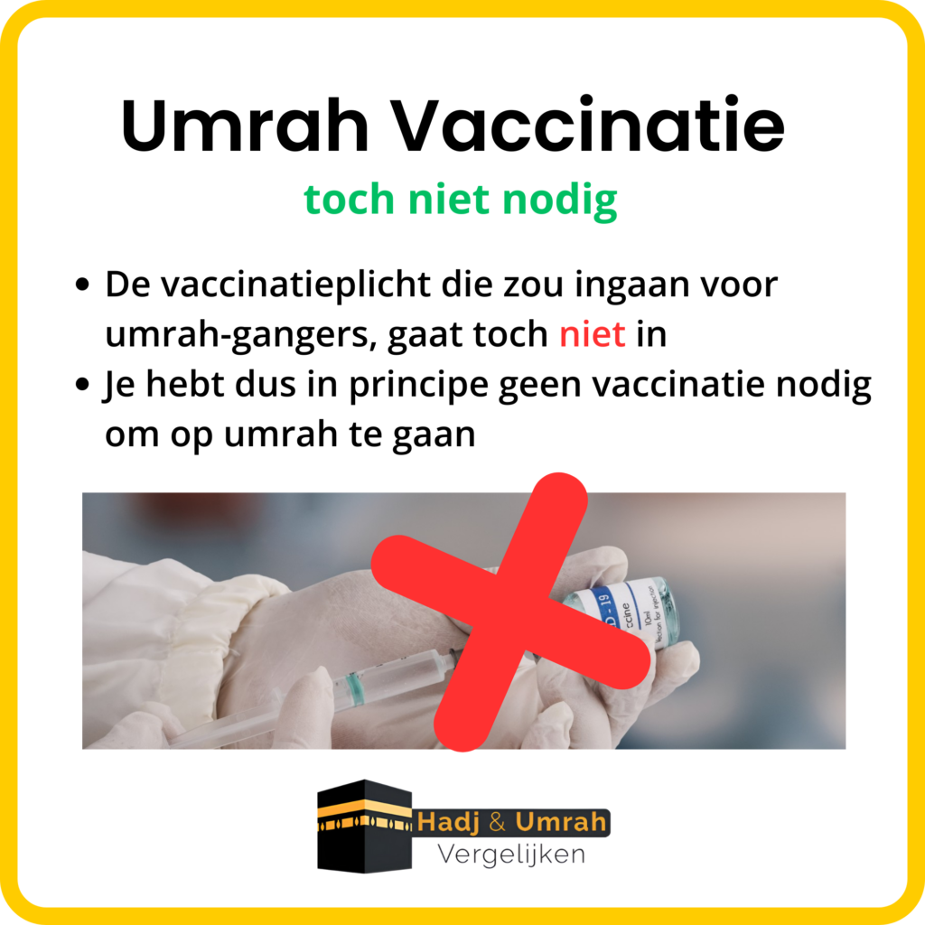 umrah zonder vaccinatie